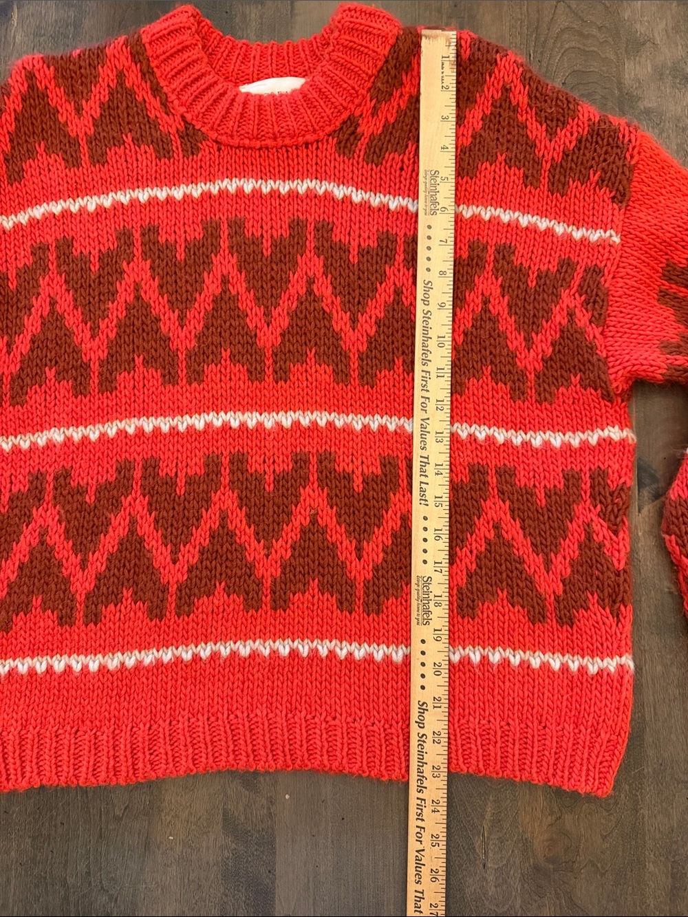 THE GREAT. The Folk Pullover Sweater in Firestone Red Size 2 Like New Oversized - Picture 5 of 7